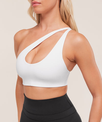 Gymshark One Shoulder Sports Bra - White