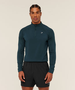 Gymshark Performance 1/4 Zip - Deep Petrol Blue
