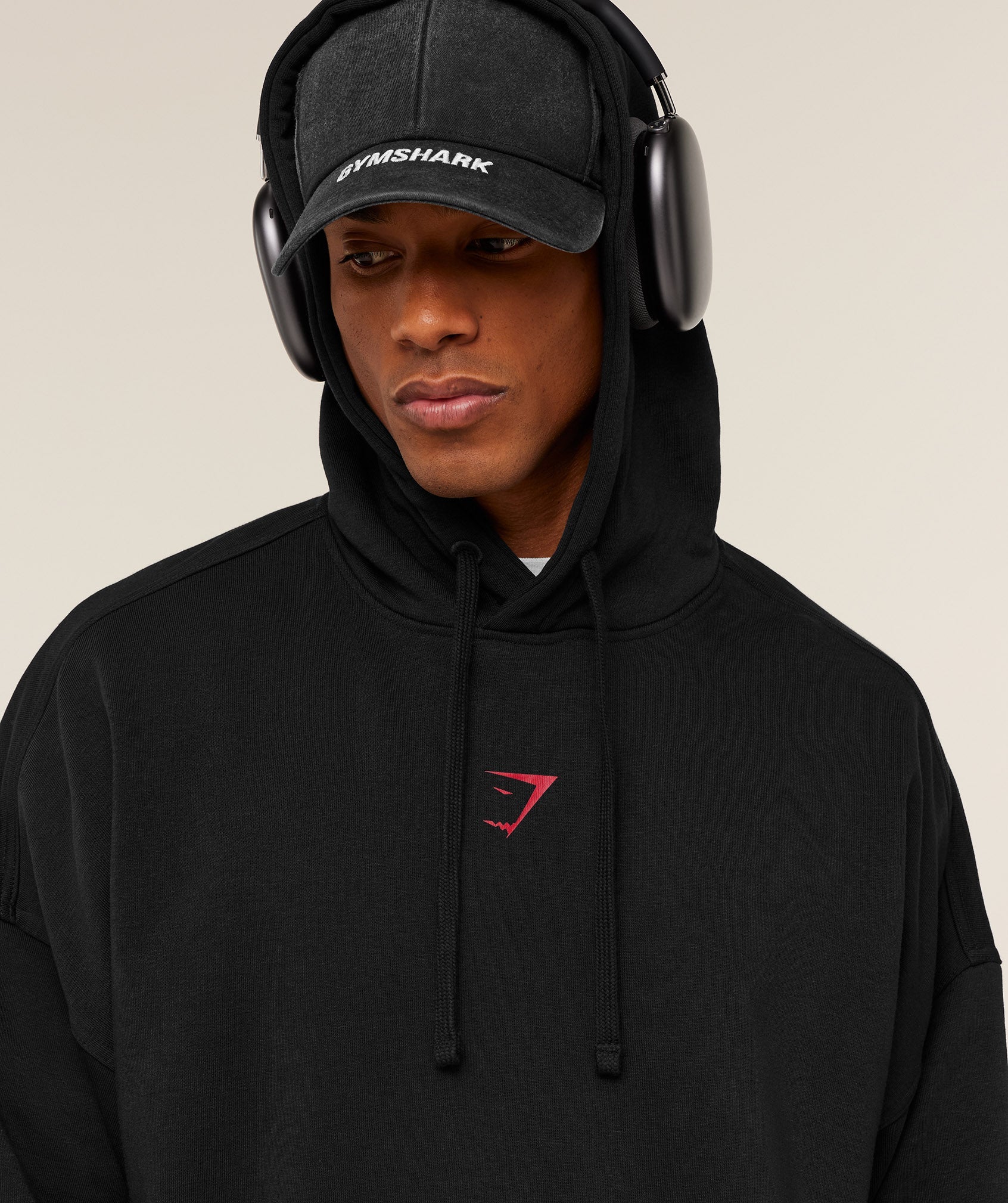 Gymshark Power Hoodie - Black/Conditioning Red