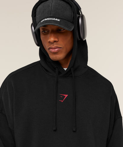 Gymshark Power Hoodie - Black/Conditioning Red