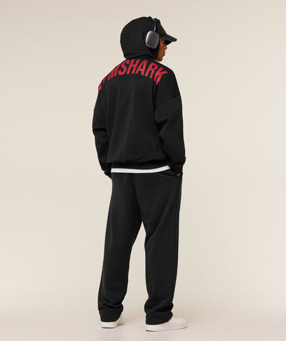 Gymshark Power Hoodie - Black/Conditioning Red