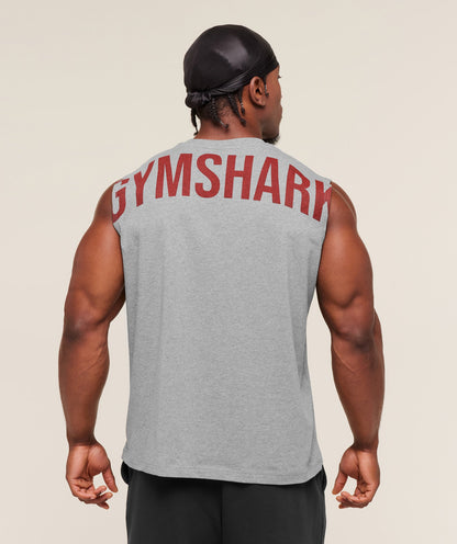Gymshark Power Cut Off Tank - Charcoal Core Marl