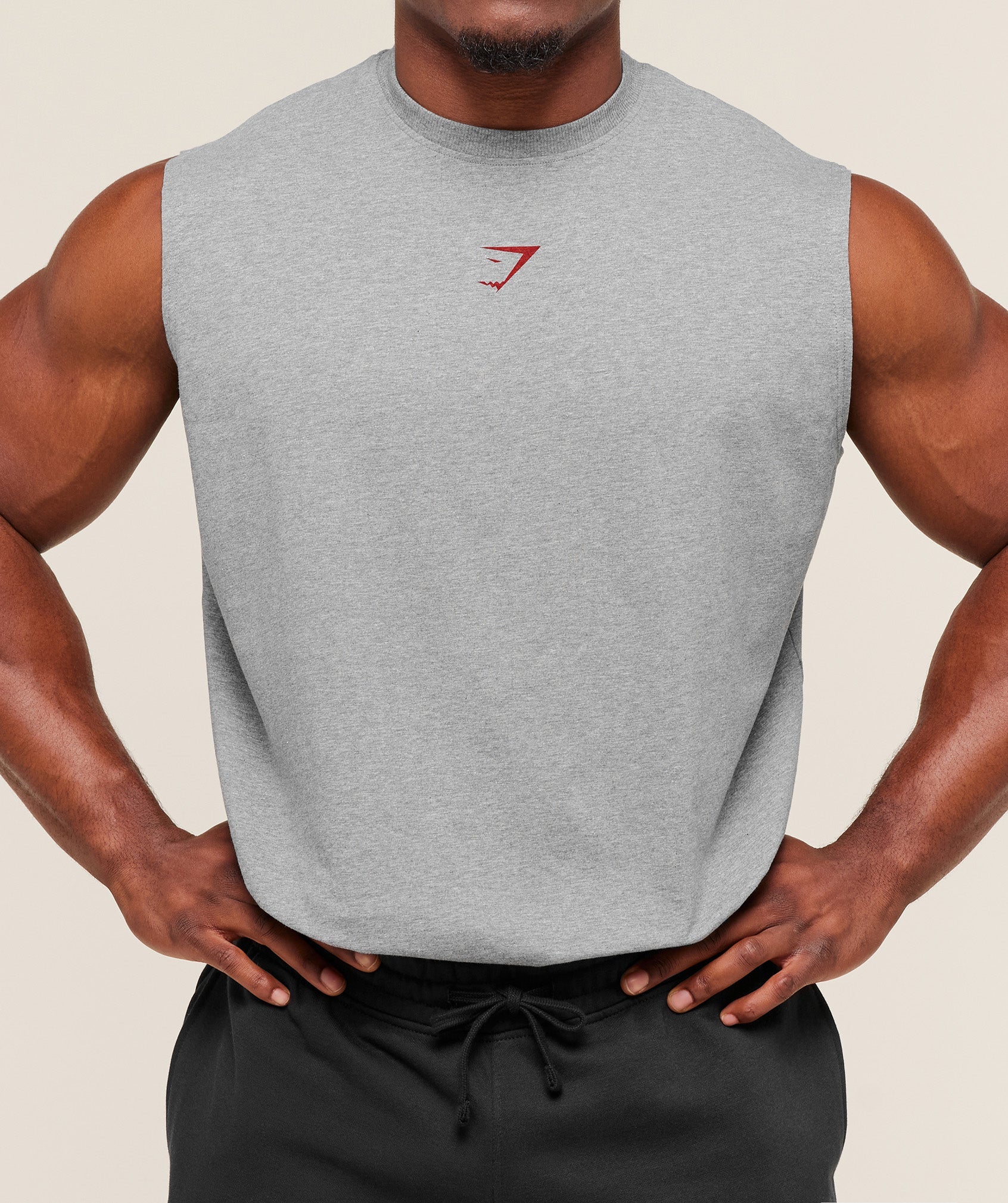 Gymshark Power Cut Off Tank - Charcoal Core Marl
