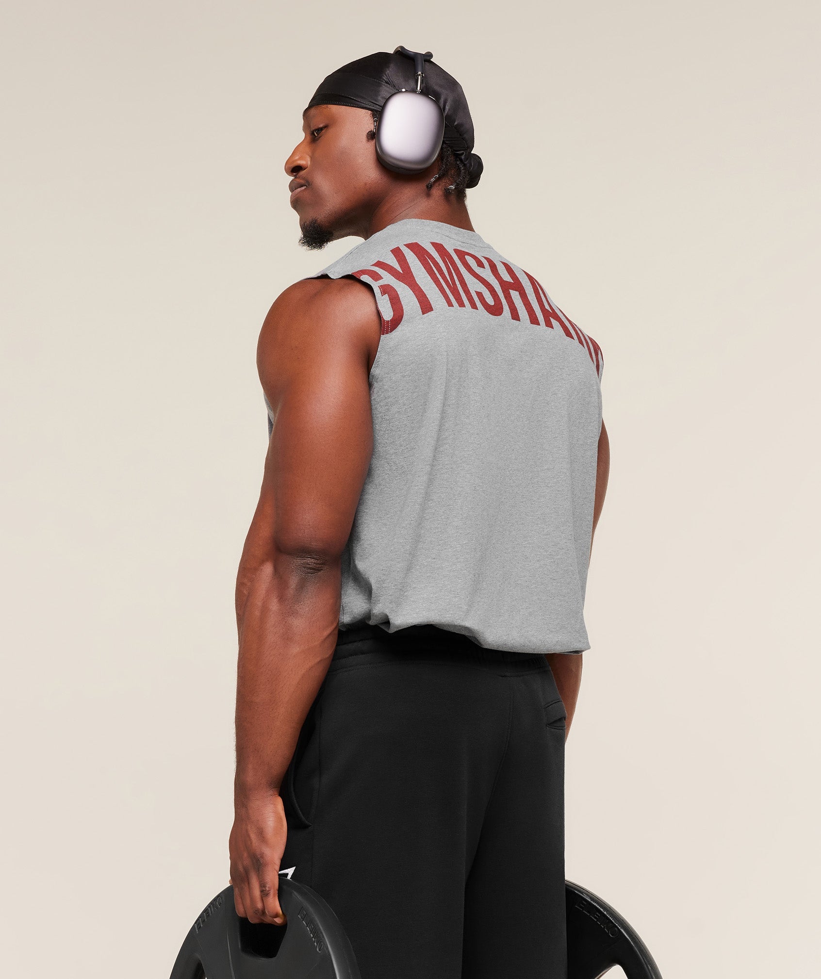 Gymshark Power Cut Off Tank - Charcoal Core Marl