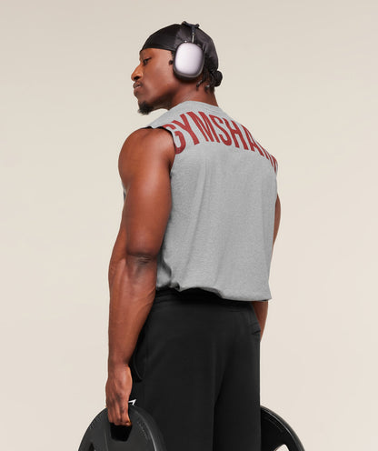 Gymshark Power Cut Off Tank - Charcoal Core Marl