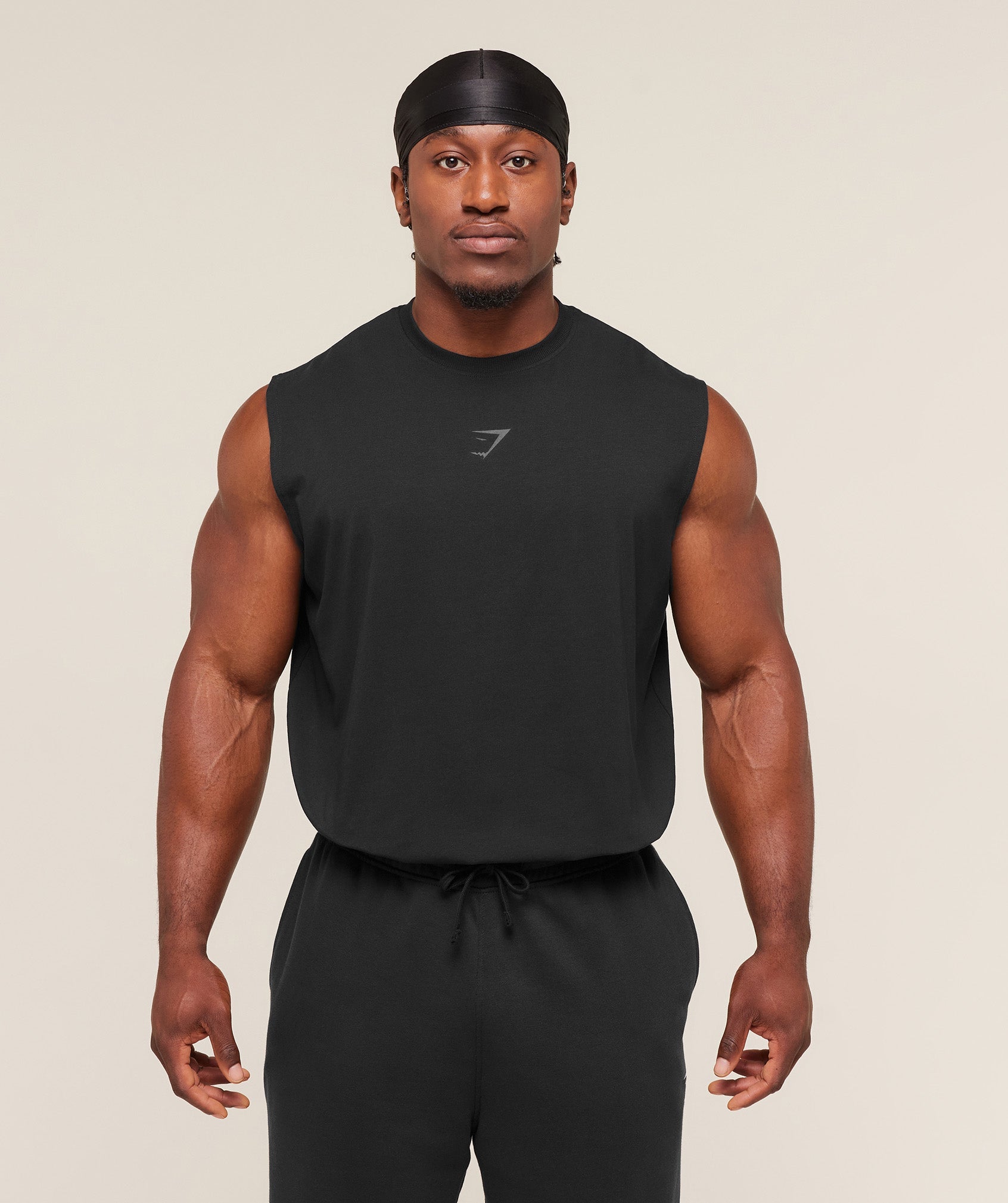 Gymshark Power Cut Off Tank - Black/Asphalt Grey