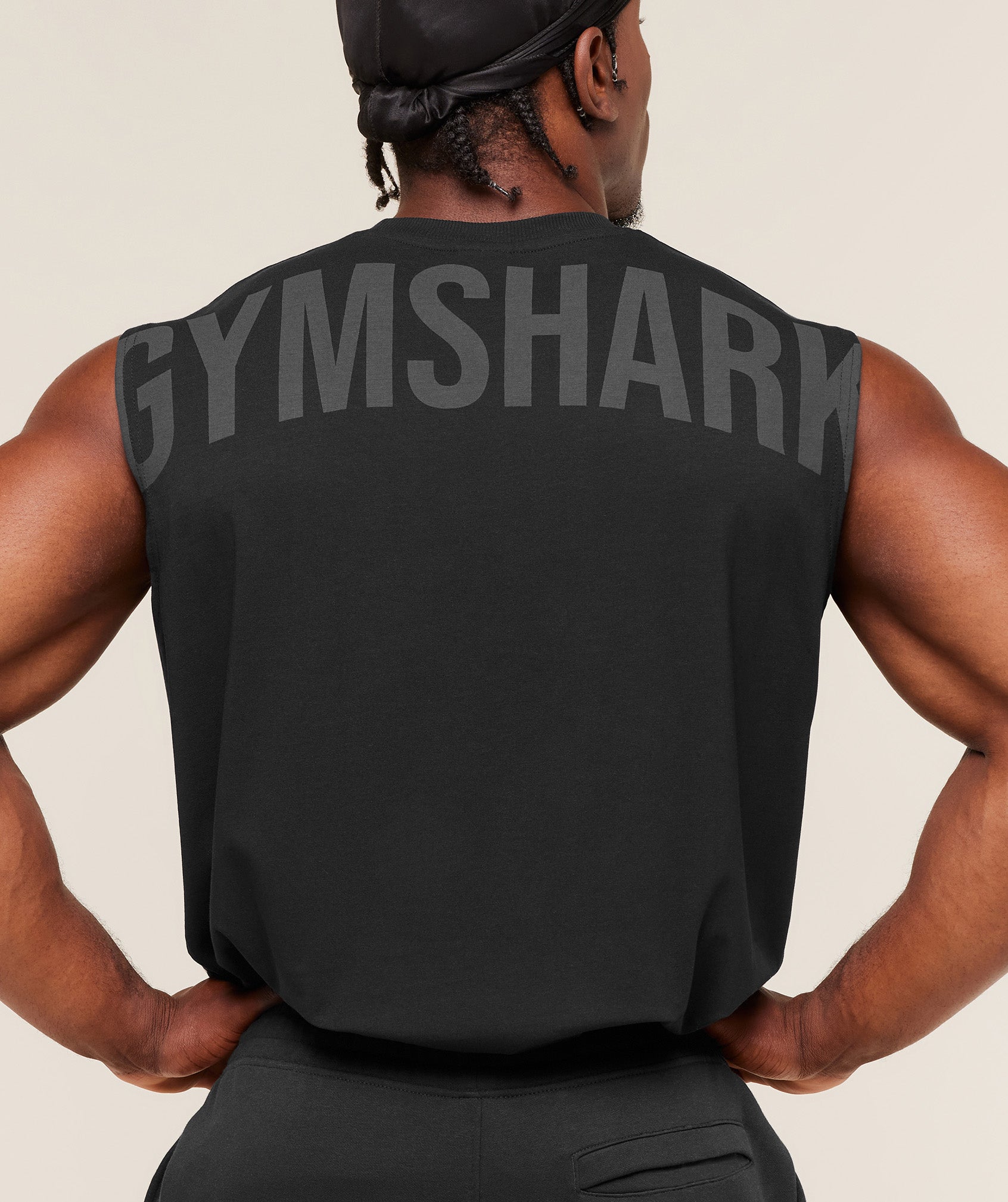 Gymshark Power Cut Off Tank - Black/Asphalt Grey