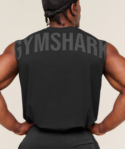 Gymshark Power Cut Off Tank - Black/Asphalt Grey