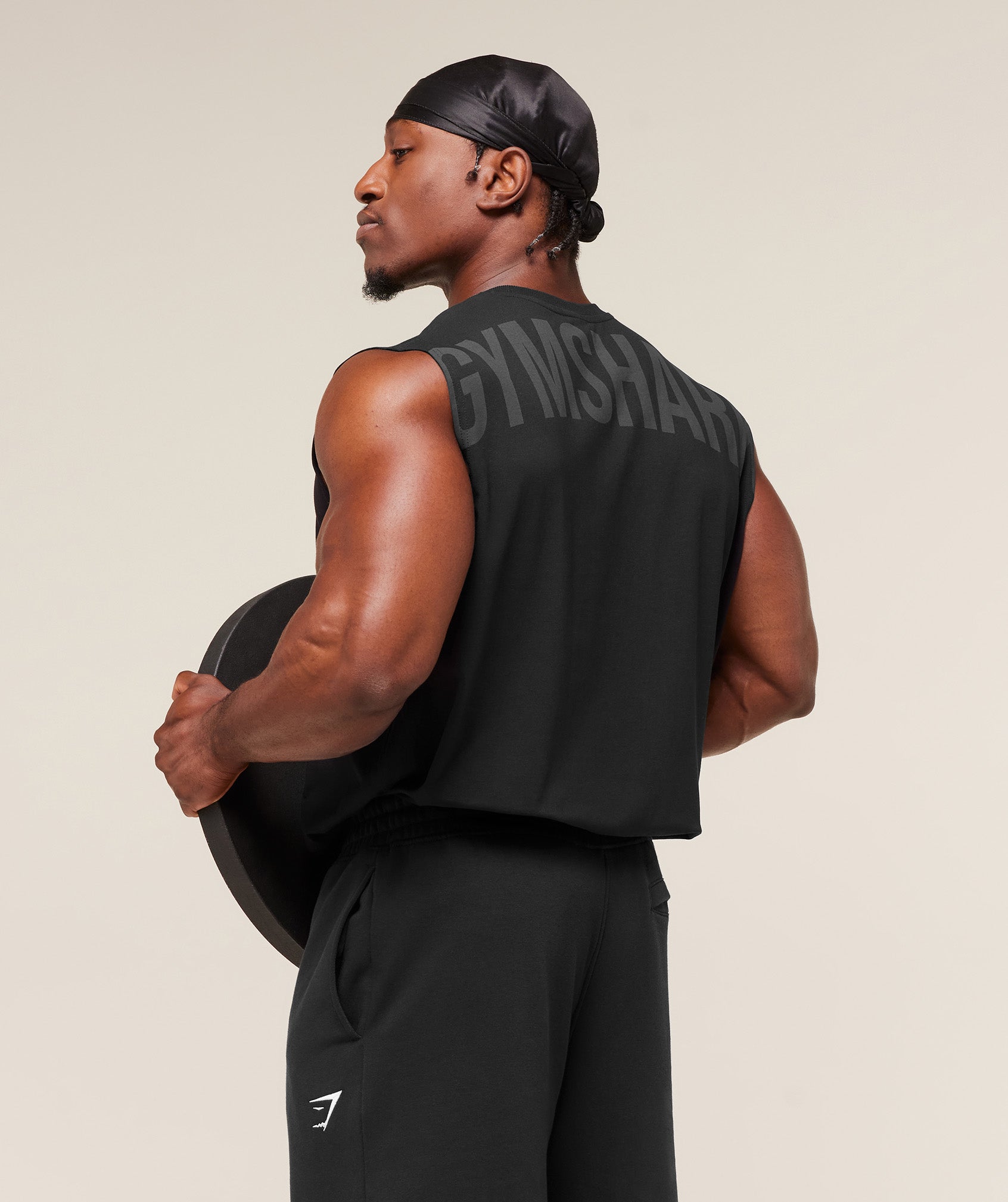 Gymshark Power Cut Off Tank - Black/Asphalt Grey