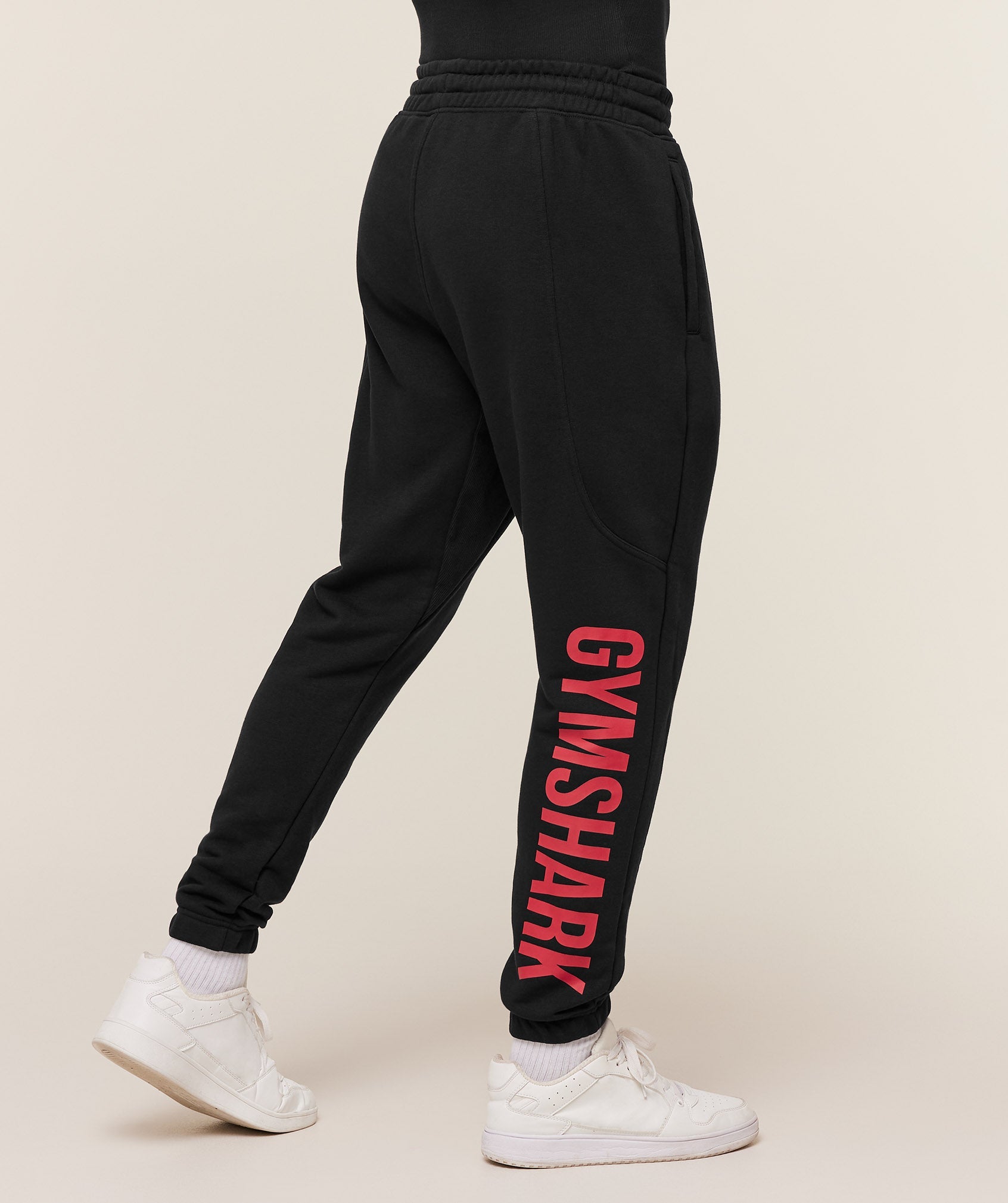 Gymshark Power Wordmark Joggers - Black/Conditioning Red