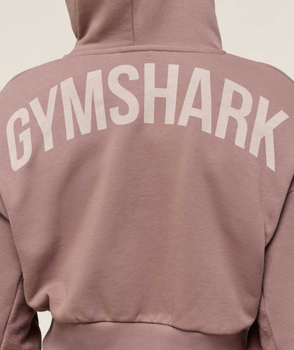 Gymshark Power Midi Zip Hoodie - Chestnut Pink