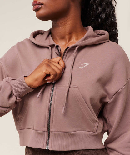 Gymshark Power Midi Zip Hoodie - Chestnut Pink