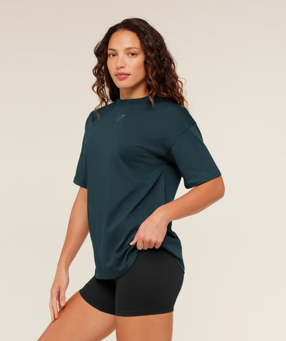 Gymshark Power Oversized T-Shirt - Deep Petrol Blue
