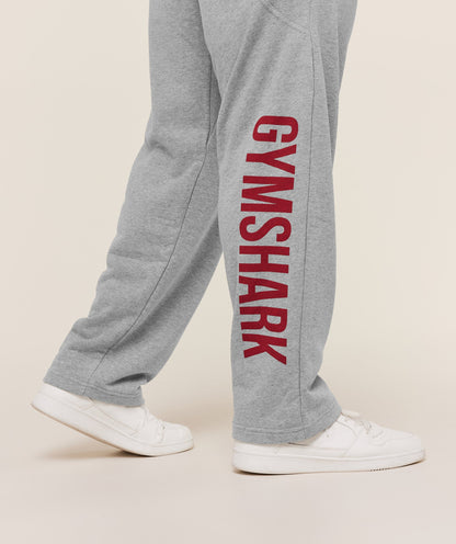 Gymshark Power Straight Leg Pants - Charcoal Core Marl/Sets Red