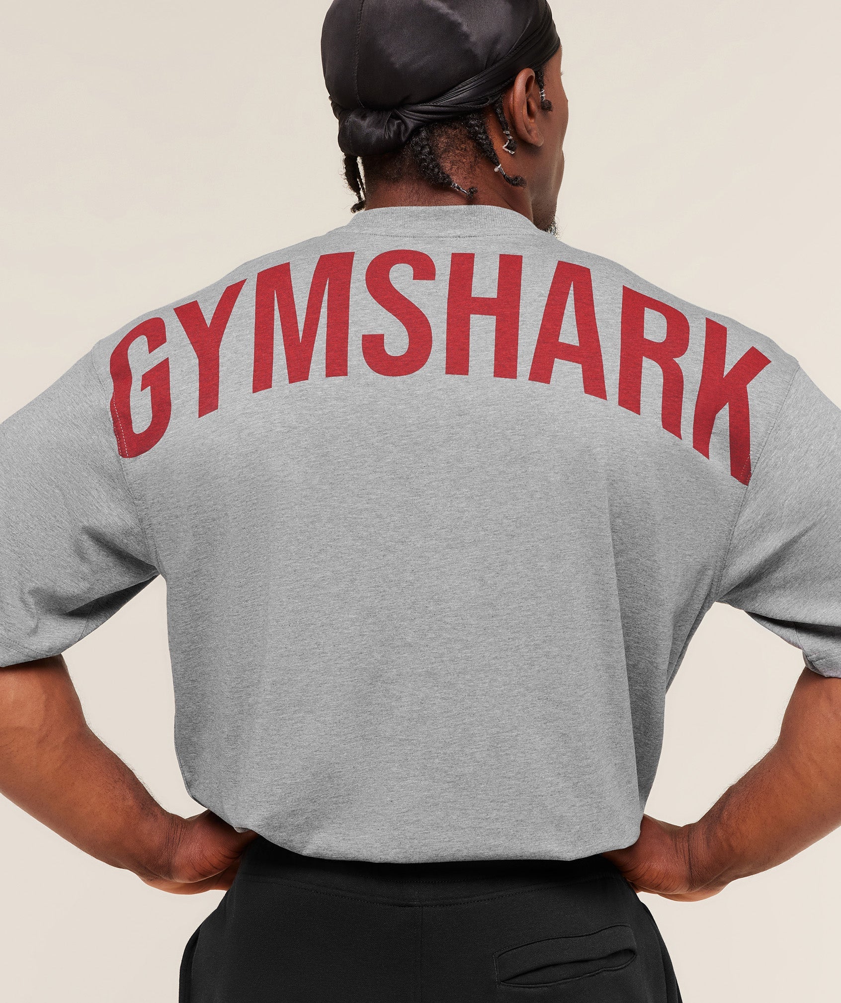 Gymshark Power T-Shirt - Charcoal Core Marl/Sets Red