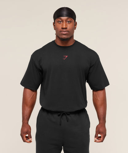 Gymshark Power T-Shirt - Black/Conditioning Red