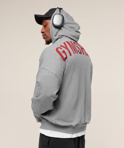 Gymshark Power Zip Up Hoodie - Charcoal Core Marl