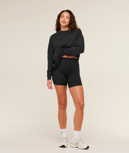 Gymshark Power Washed Long Sleeve Top - Black/Acid Wash