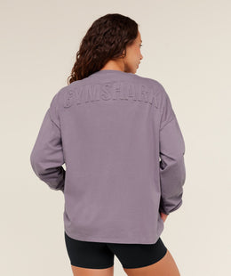Gymshark Power Washed Long Sleeve Top -  Dusk Purple/Acid Wash