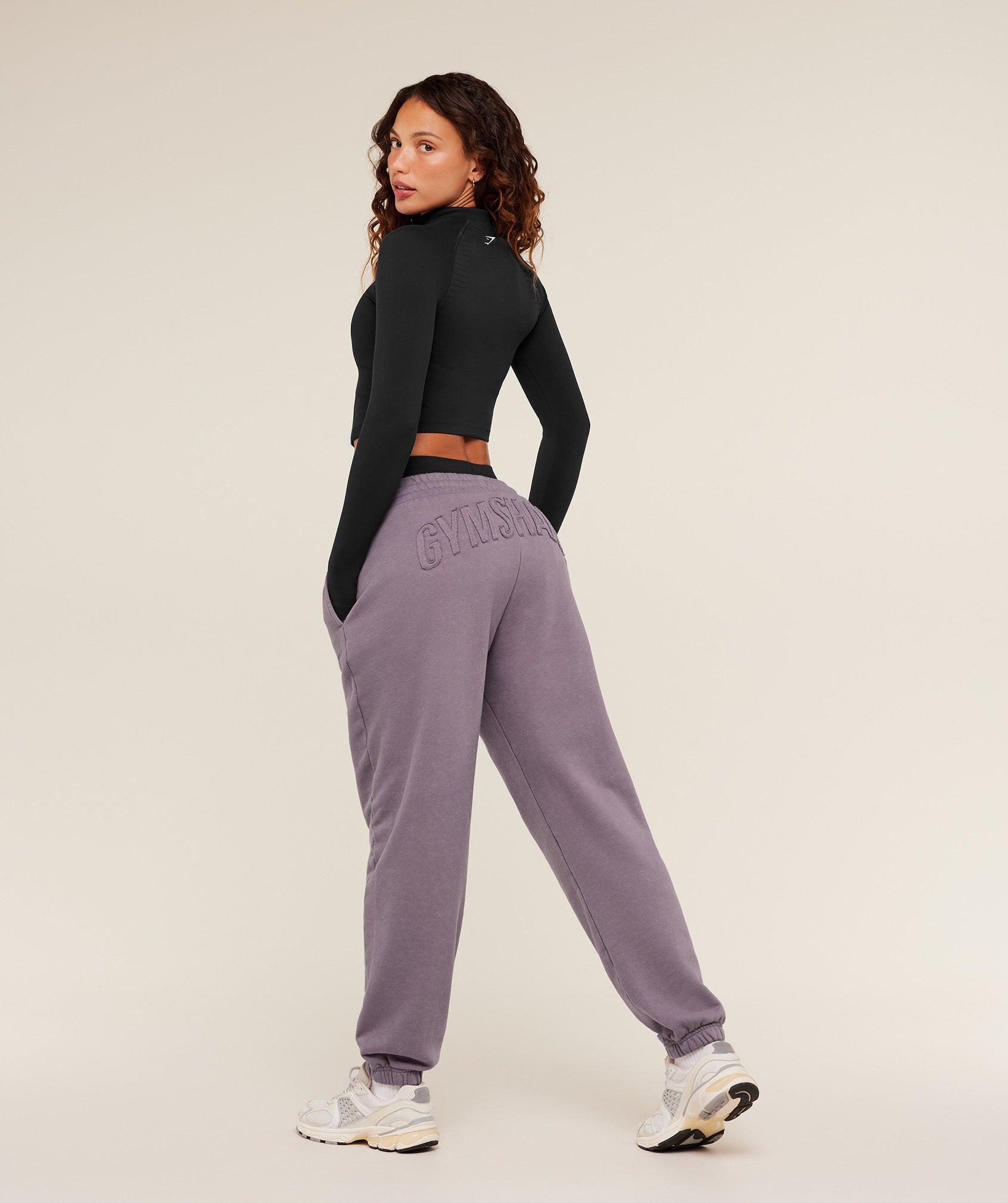 Gymshark Power Washed Cuff Joggers -  Dusk Purple/Acid Wash