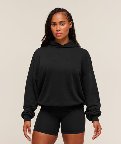 Gymshark Power Washed Oversized Hoodie - Black/Acid Wash