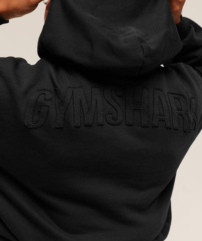 Gymshark Power Washed Oversized Hoodie - Black/Acid Wash