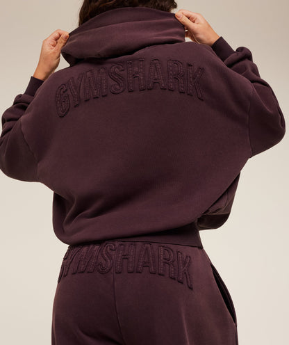 Gymshark Power Washed Oversized Hoodie -  Cherry Purple/Acid Wash