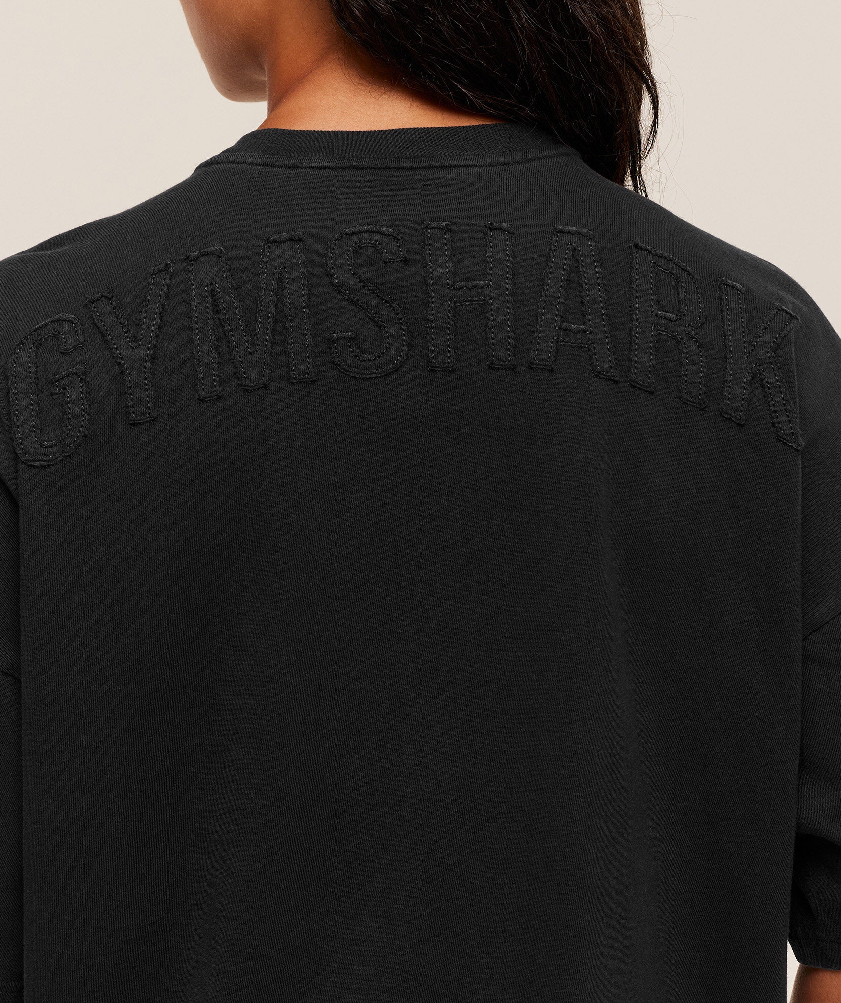 Gymshark Power Washed Oversized T-Shirt - Black/Acid Wash Small Ball