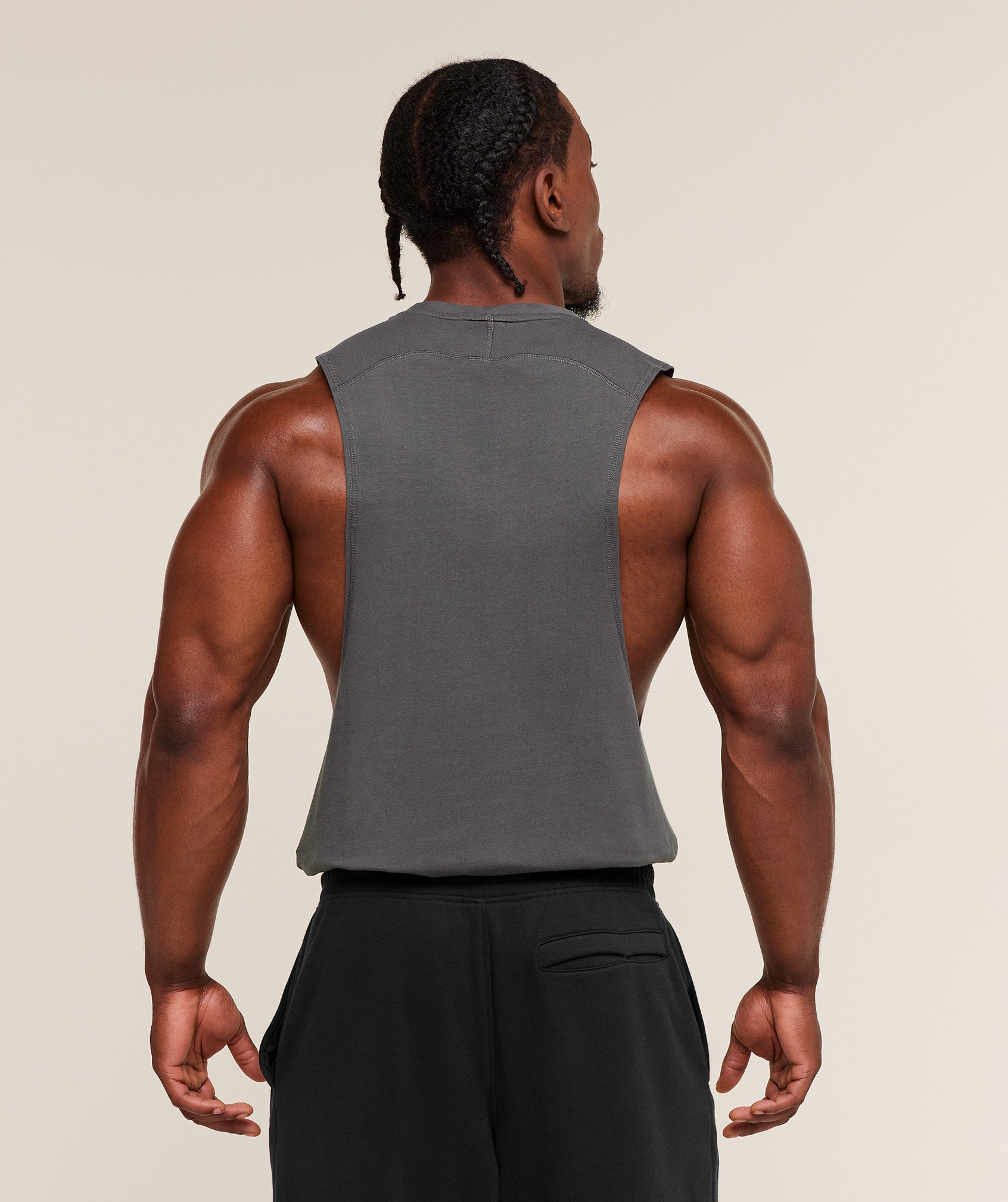 Gymshark Prime Drop Arm Tank - Onyx Grey/Antique Gold