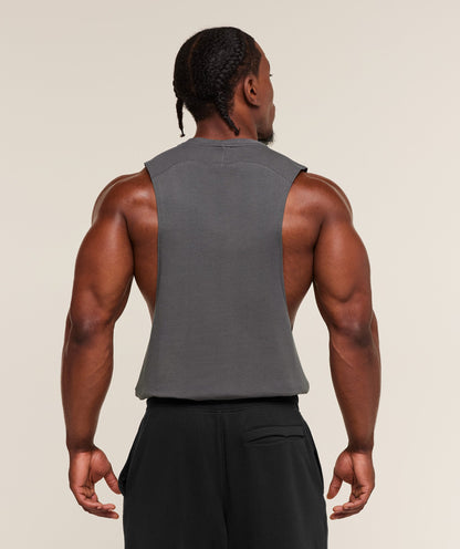 Gymshark Prime Drop Arm Tank - Onyx Grey/Antique Gold