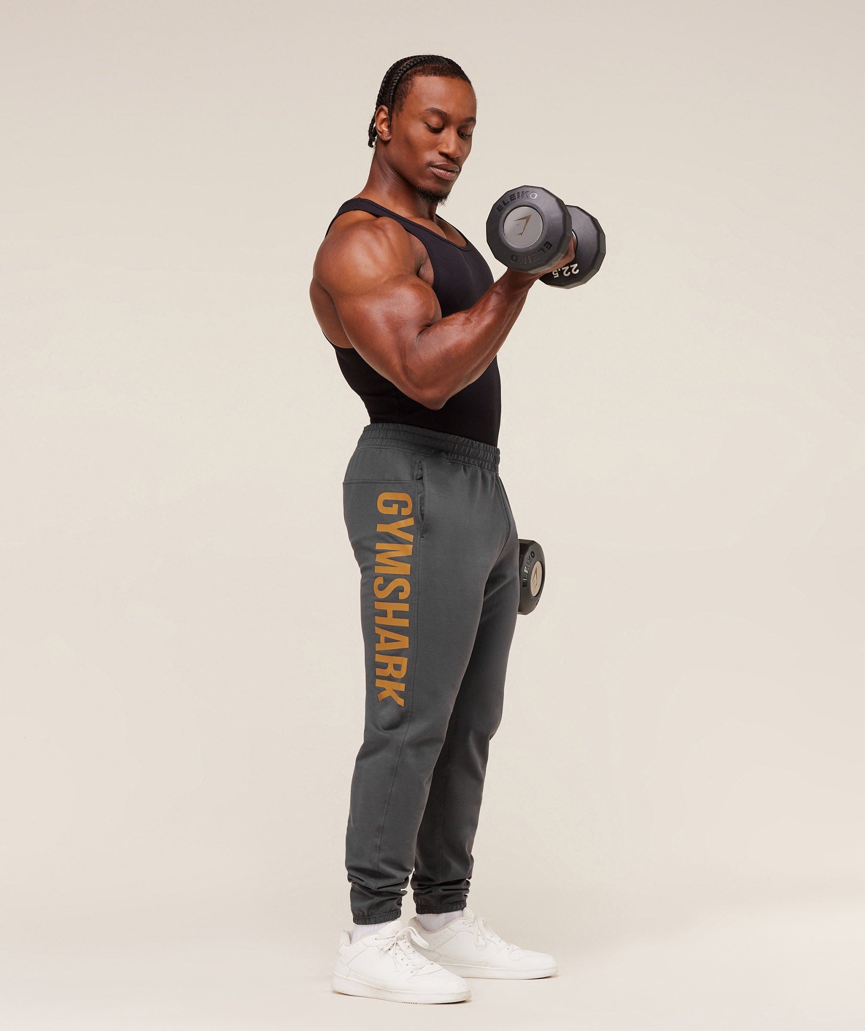 Gymshark Prime Joggers - Onyx Grey/Antique Gold