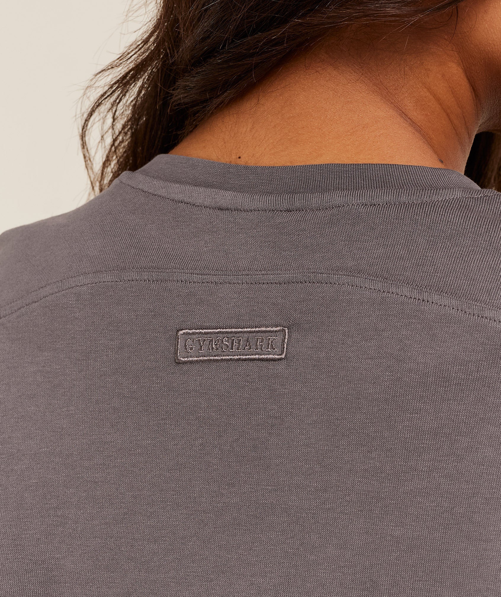 Gymshark Pump Cover Structured Fleece Top - GS Cool Brown/WASH