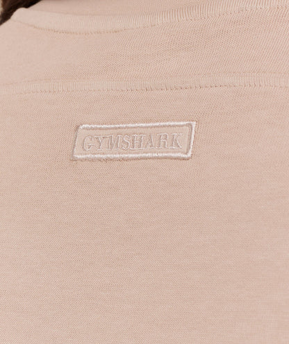 Gymshark Pump Cover Structured Fleece Top - GS Dusk Pink/WASH