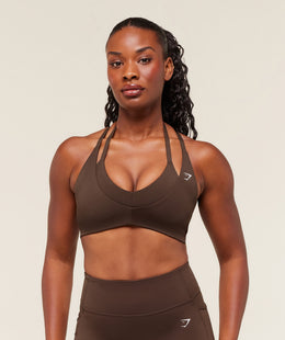 Gymshark Reps T Back Sports Bra - Archive Brown