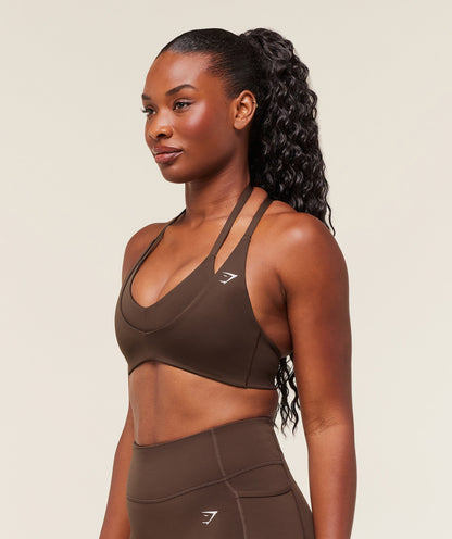 Gymshark Reps T Back Sports Bra - Archive Brown