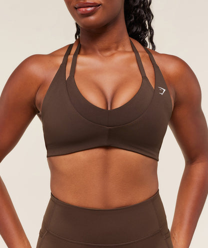 Gymshark Reps T Back Sports Bra - Archive Brown