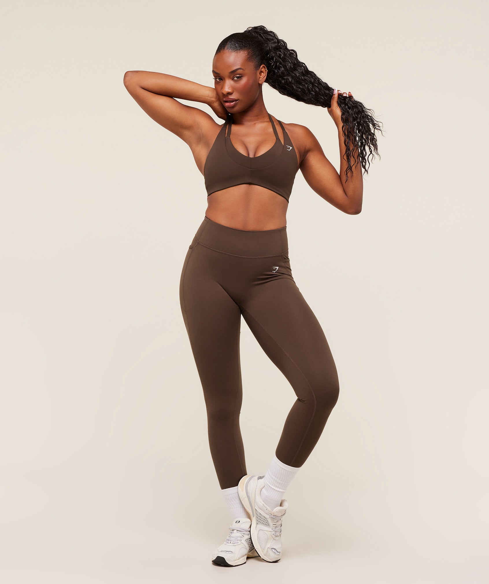 Gymshark Reps T Back Sports Bra - Archive Brown