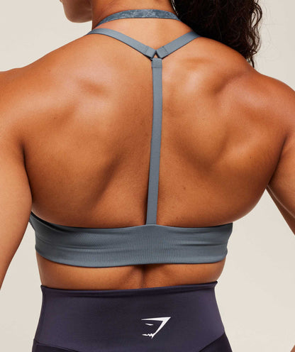 Gymshark Reps T Back Sports Bra - Iron Blue/Pantone Midnight Navy