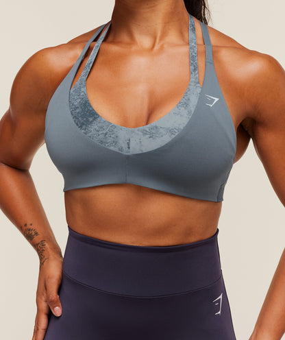 Gymshark Reps T Back Sports Bra - Iron Blue/Pantone Midnight Navy