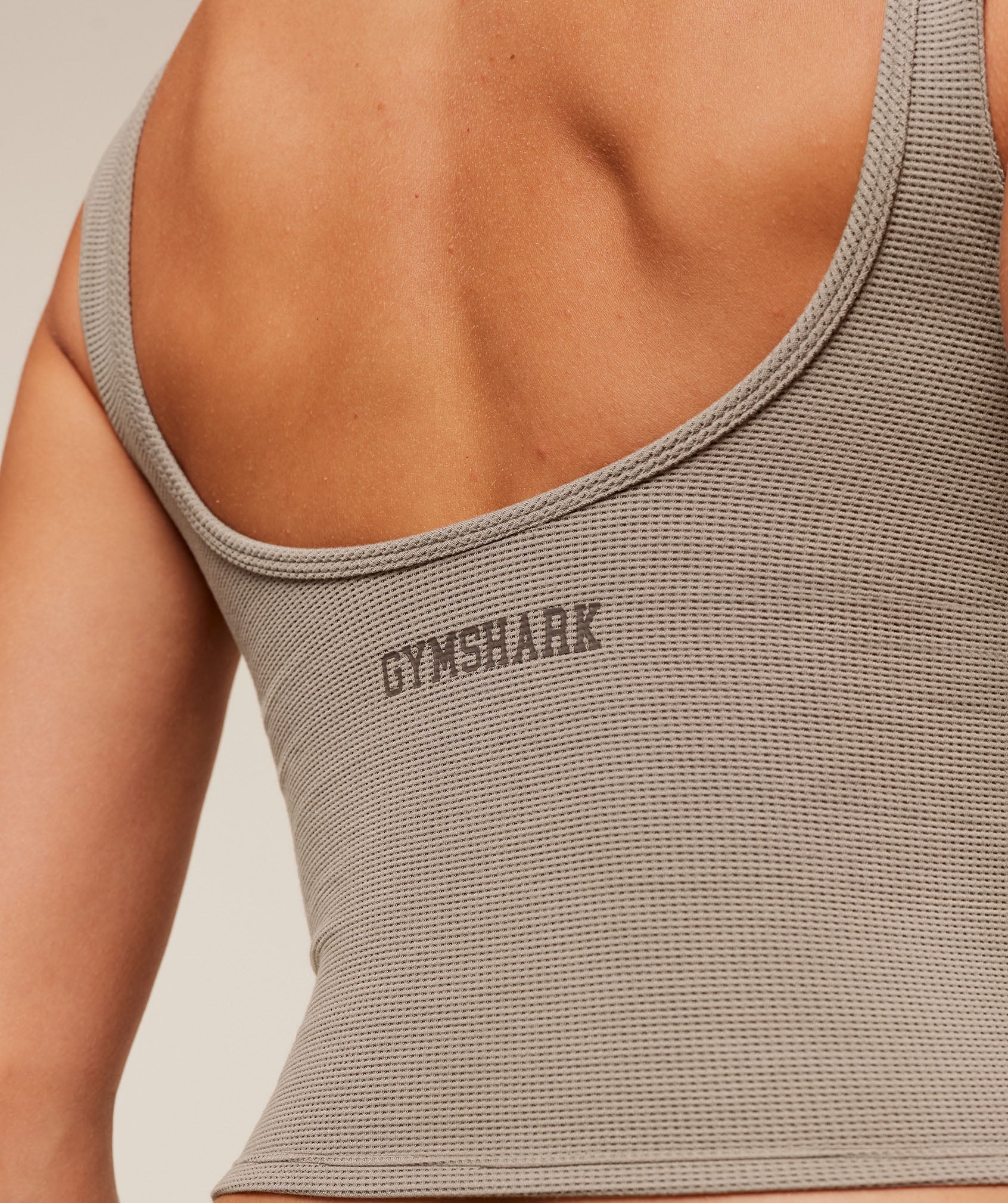 Gymshark Waffle Cropped Tank - Lifestyle Brown