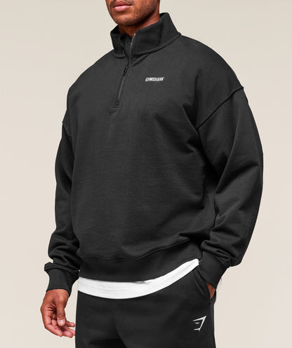 Gymshark Rest Day Sweats 1/4 Zip - Black