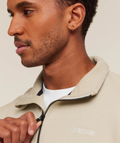 Gymshark Rest Day Sweats 1/4 Zip - Pebble Grey
