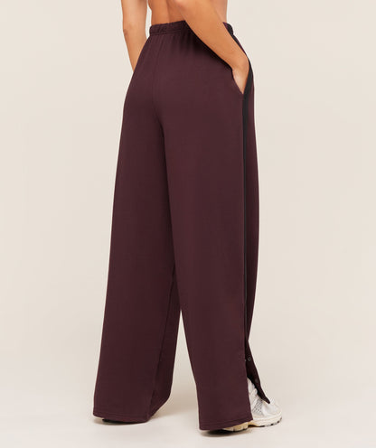Gymshark Retro Stripe Snap Pant - Cherry Purple/Black