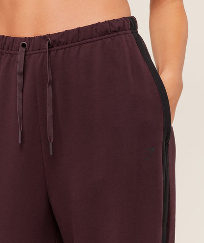 Gymshark Retro Stripe Snap Pant - Cherry Purple/Black
