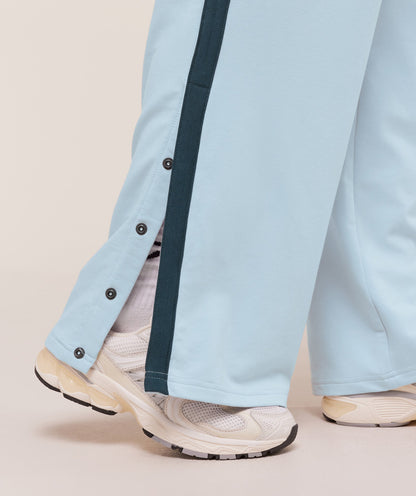 Gymshark Retro Stripe Snap Pant - Smoke Blue/Deep Petrol Blue