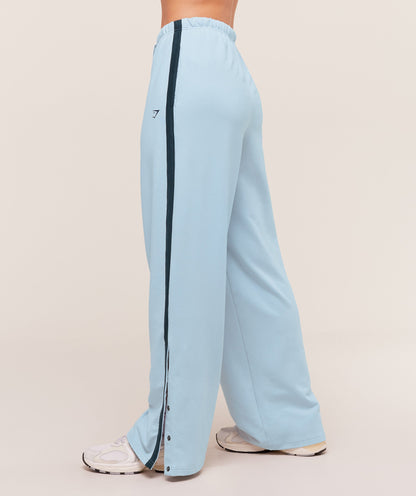 Gymshark Retro Stripe Snap Pant - Smoke Blue/Deep Petrol Blue