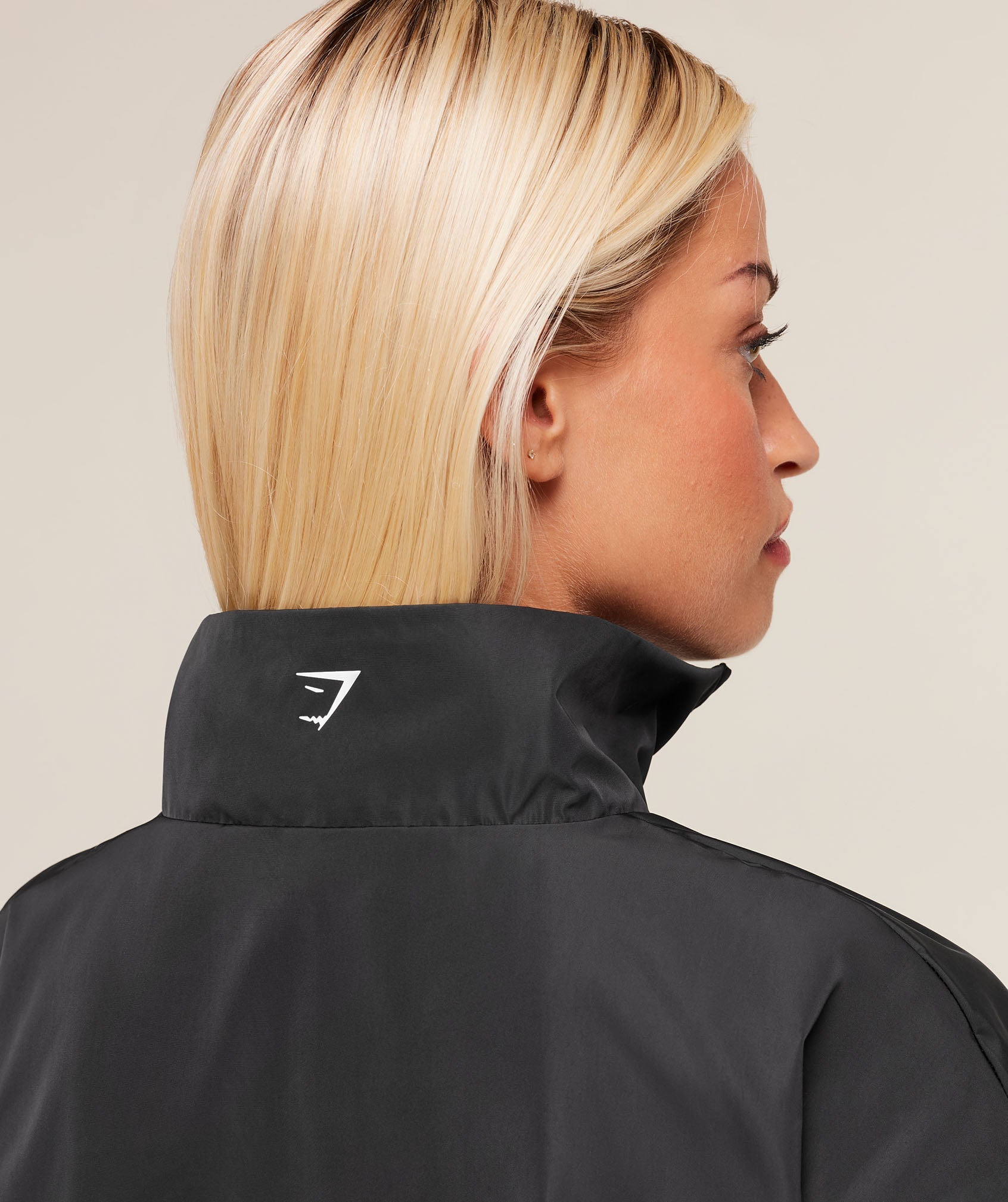 Gymshark Wordmark 1/4 Zip Track Jacket - Black/White