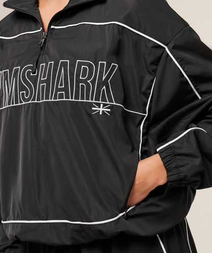 Gymshark Wordmark 1/4 Zip Track Jacket - Black/White