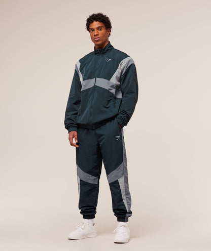 Gymshark Retro Track Jacket - Deep Petrol Blue/Iron Blue/Denim Grey
