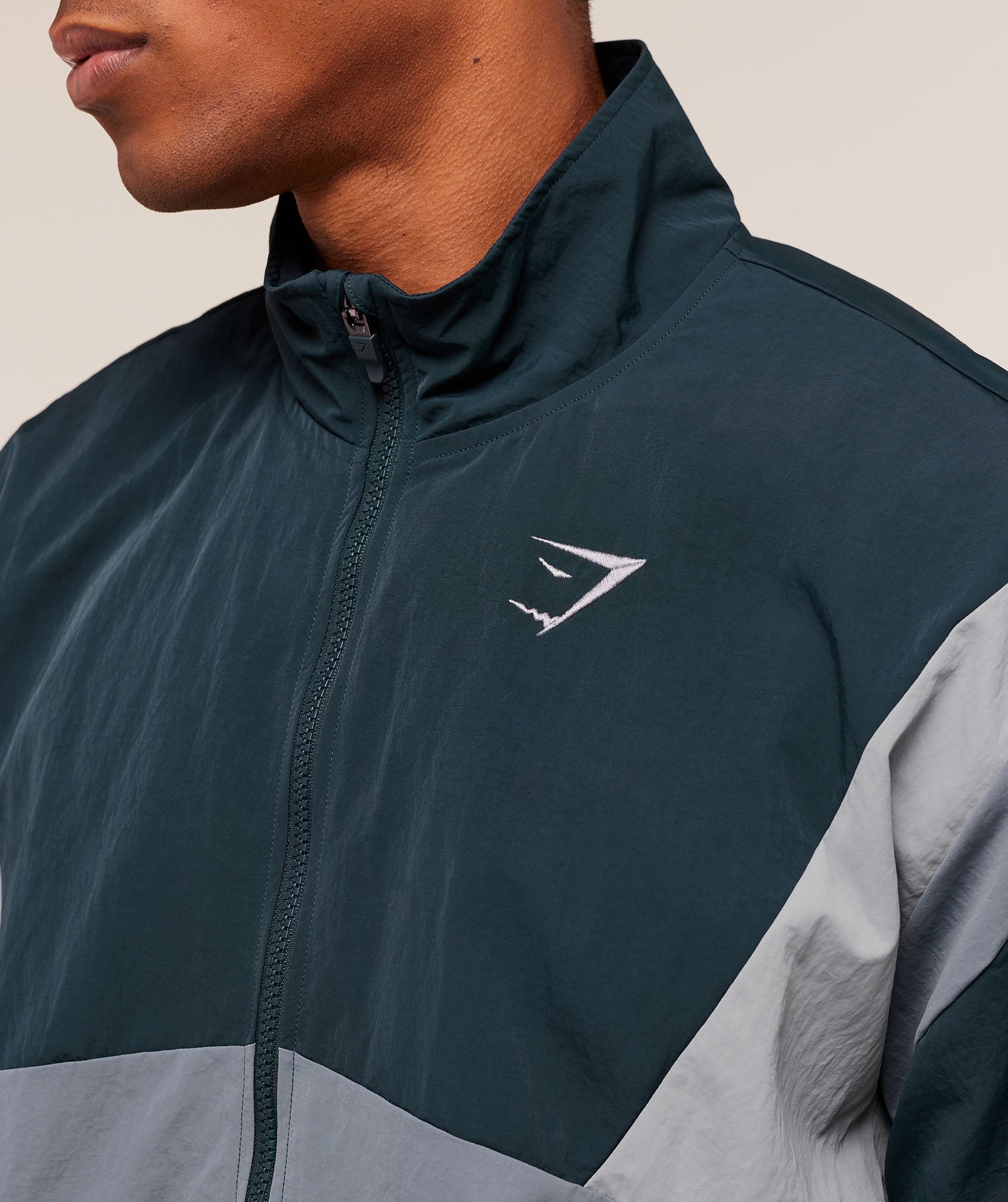 Gymshark Retro Track Jacket - Deep Petrol Blue/Iron Blue/Denim Grey